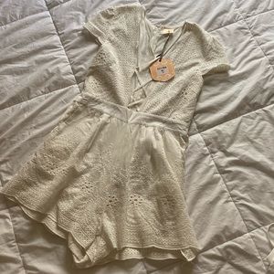 Sexy White Crisscrossed Romper